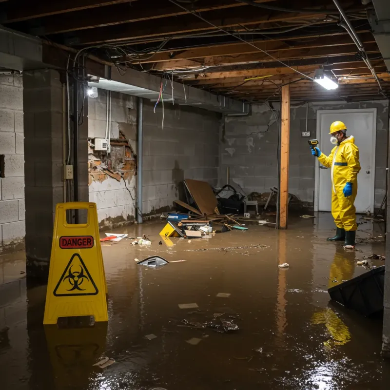 Flooded Basement Electrical Hazard in Flomaton, AL Property