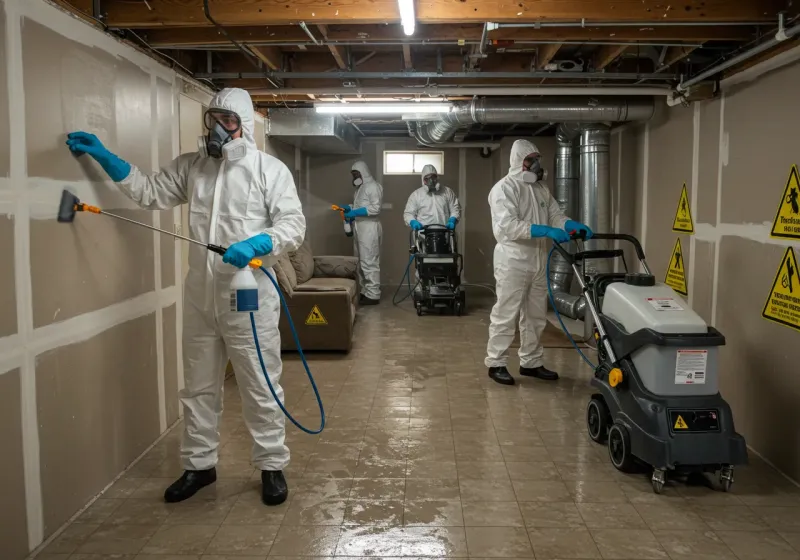 Basement Moisture Removal and Structural Drying process in Flomaton, AL